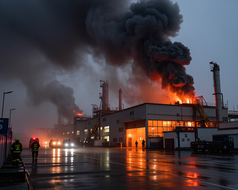 Cinematic Warehouse Fire Scene