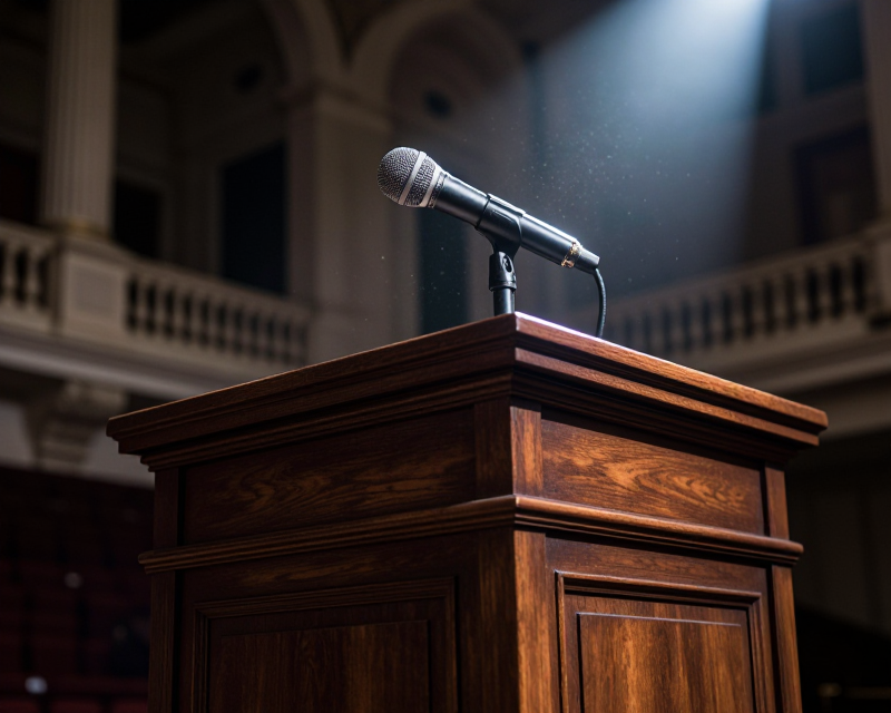 Dramatic Political Podium