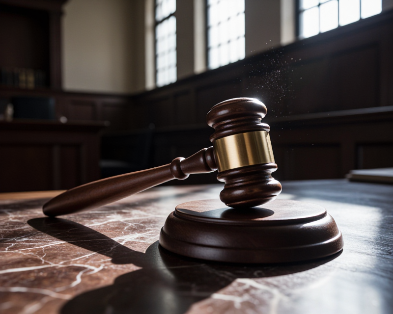 Legal Gavel in Courtroom