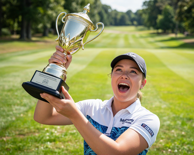 Triumphant Golfer Victory