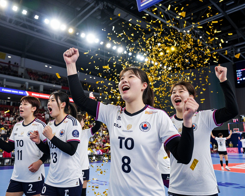 Handball Victory Celebration