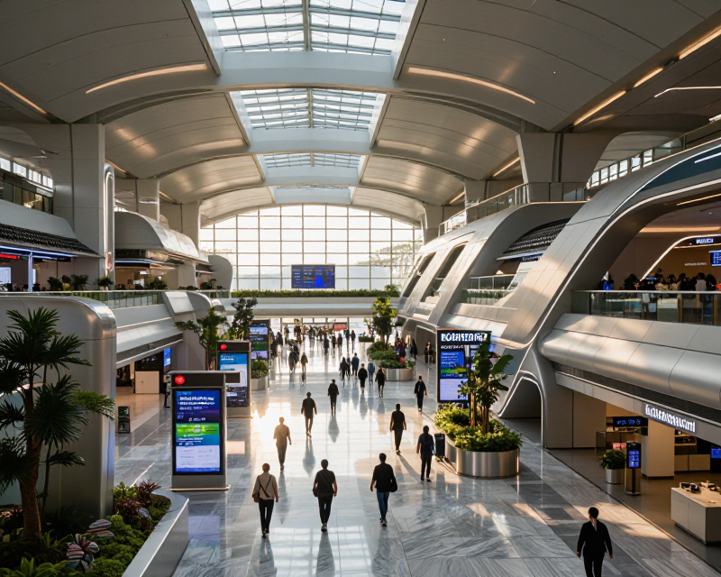 Futuristic Incheon Airport Terminal