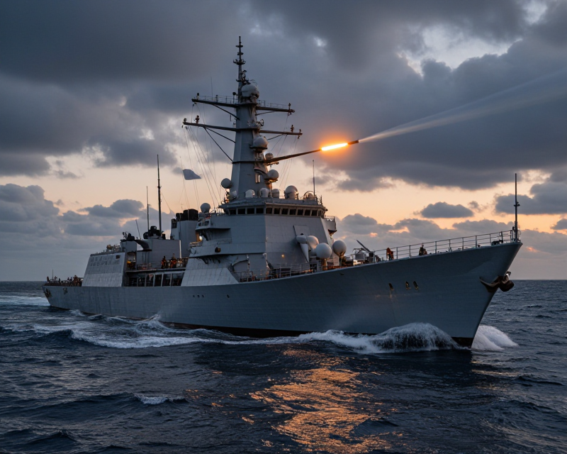 Cinematic Naval Missile Test