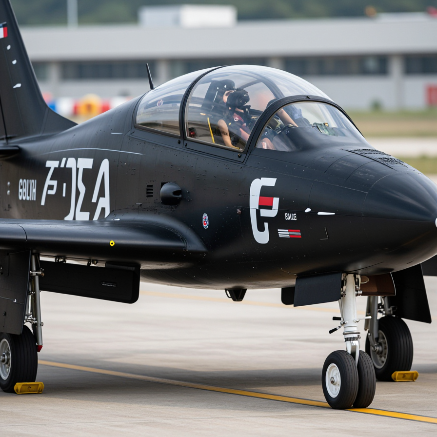 South Korean Black Eagles aircraft on airfield