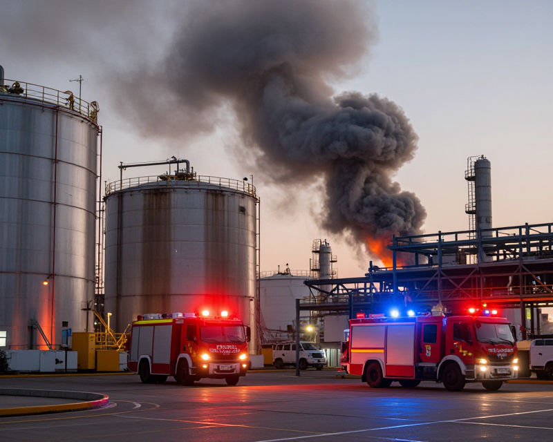 Ulsan Industrial Fire Scene