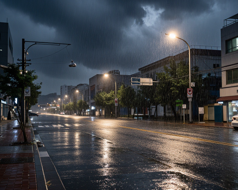 Heavy rain in South Korea